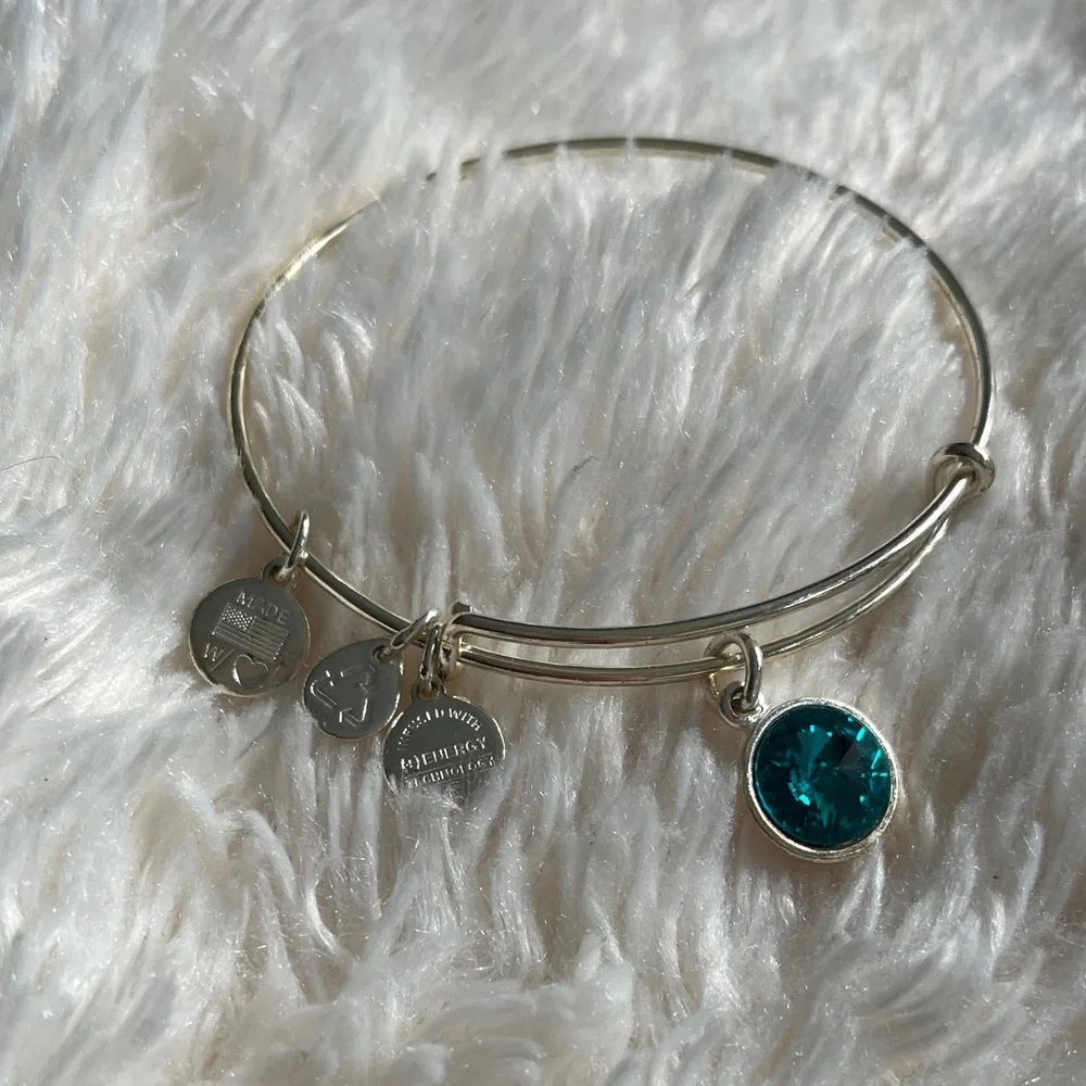 ALEX & ANI BIRTHSTONE CHARM BANGLE - Picture 2 of 6